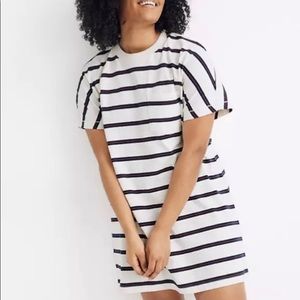 [Madewell] Tomboy Organic Cotton Oversized Tee Dress in Stripe